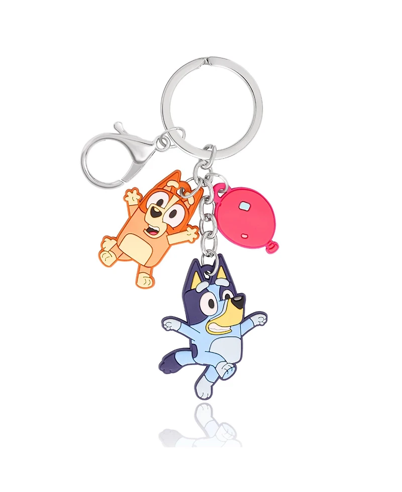 Bluey & Bingo Layered Charm Keychain with Balloon Accent