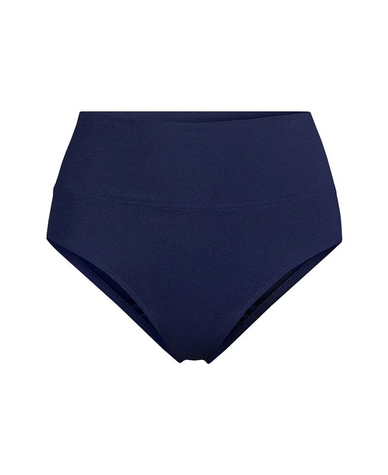 Lands' End Women's Petite Pinchless High Waisted Bikini Bottoms