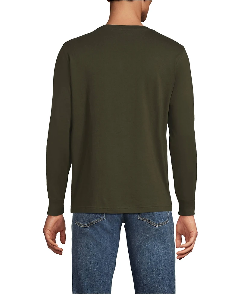 Lands' End Men's Super-t Long Sleeve T-Shirt with Pocket