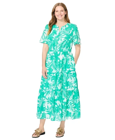 Woman Within Plus Tiered Midi Dress