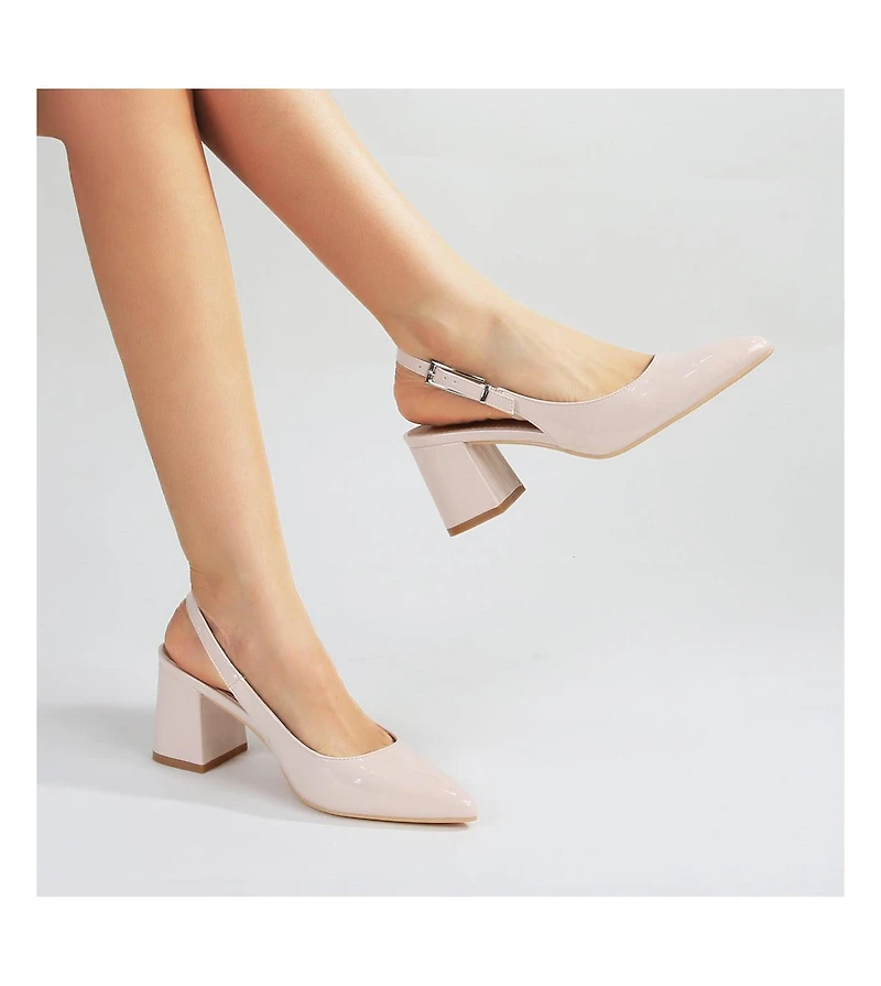 Berness Cai Patent Block Heel Slingback