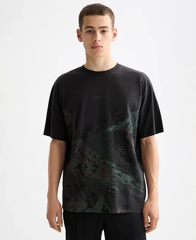 Scotch & Soda Men's Relaxed Fit Short Sleeve Mountain Graphic Crewneck T-Shirt