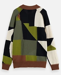Scotch & Soda Men's Patchwork Long Sleeve Polo Sweater