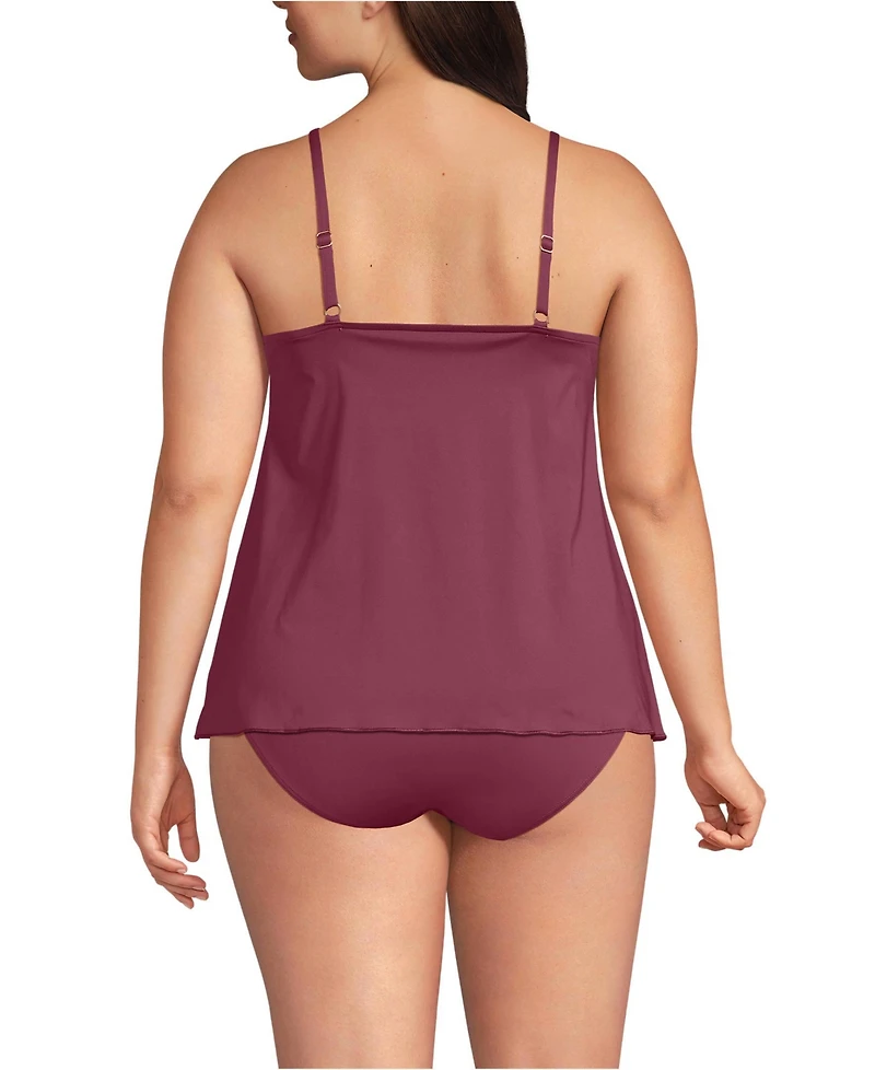 Lands' End Women's Plus Tulip Hem Tankini Top
