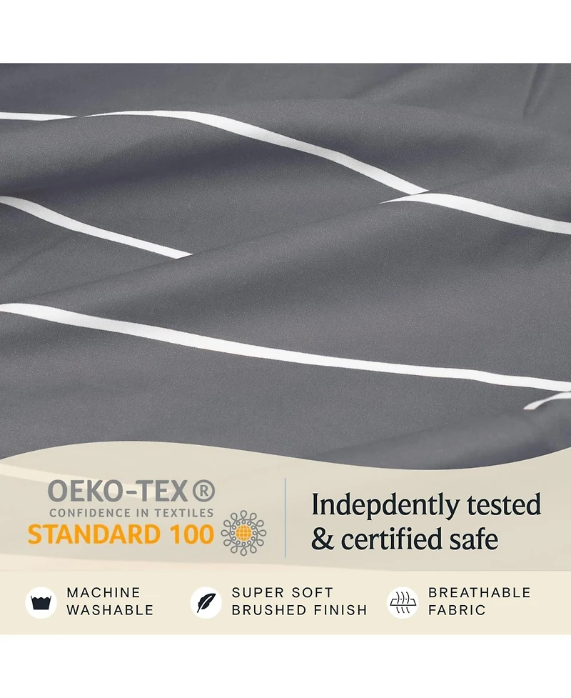 3PC Striped Silky Soft Cooling Deep Pocket Performance Sheet Set 