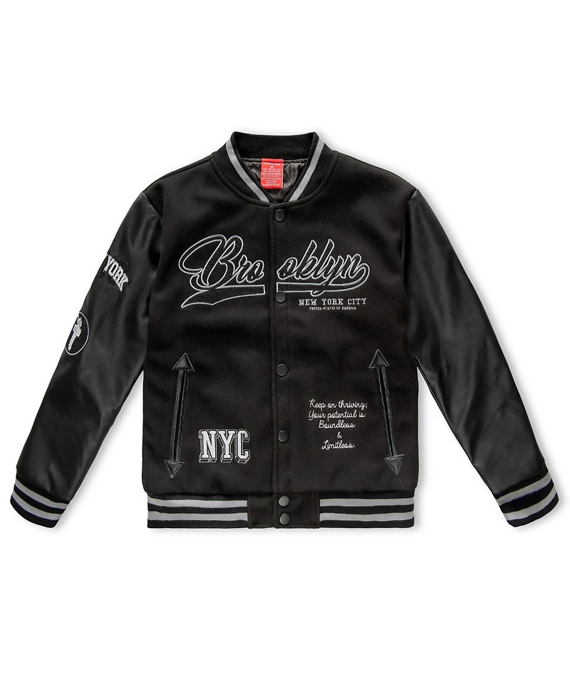 Ring of Fire Big Boys Brooklyn Patch Detail Varsity Jacket