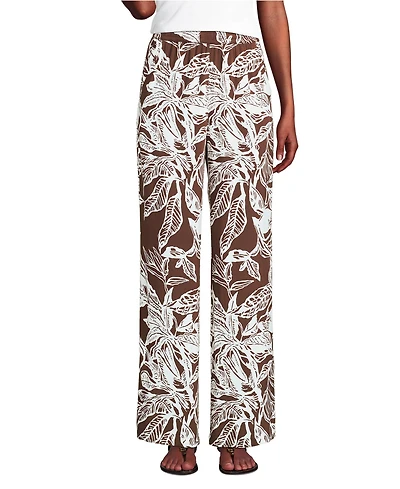 Lands' End Women's Petite Rayon High Rise Wide Leg Pants - Set Bottom