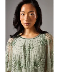 Coast Women's Floral Embellished Cape Midi Dress