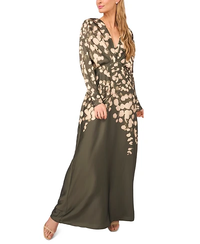 Parker Women's Pleated Wrap Dolman Sleeve Maxi Dress