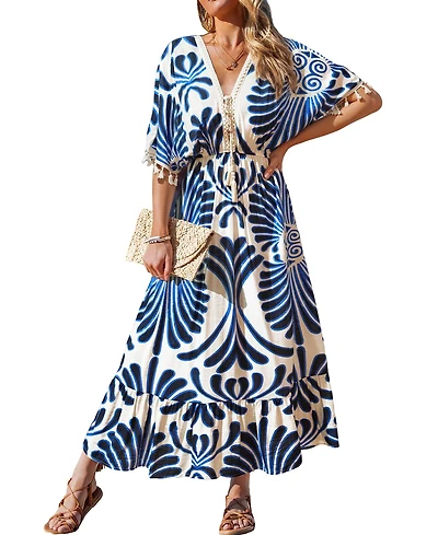 Cupshe Women's Always Extra Ornate Maxi Beach Dress
