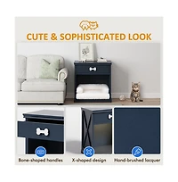 Zeus & Ruta Storage Cabinet with Led Light and Built-in Cat Bed Cat Cave