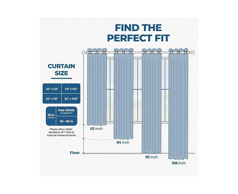 Superior Noor Chenille Semi-Blackout Machine Washable Curtains, Set of 2 Panels