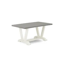 East West Furniture 5-Pc Dining Table Set Includes 4 Mid Century Chairs with Upholstered Seat and High Back and a Rectangular Kitchen Table