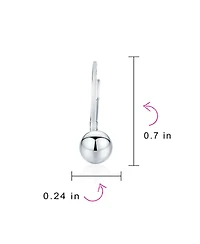 Bling Jewelry Set of 2 Round Drop Ball Earrings Bead Sterling Silver 6MM & 8MM Bead Lever Back