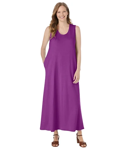 Woman Within Women's Plus Size Sleeveless Scoopneck Dress