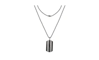 Lucky Brand Men's Pendant Necklace with Striped Dog Tag - 22'' Chain