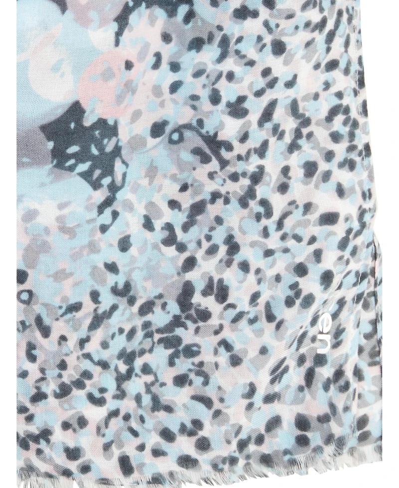 Olsen Multi-Print Scarf with Frayed Edge Trim