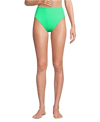 Lands' End Women's Tugless QuickDry High Waisted Leg Bikini Bottoms