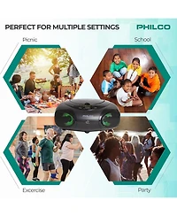 Philco Cd Player Boombox with Bluetooth, Am/Fm Radio, Portable Cd Players for Home, Dynamic Light Display