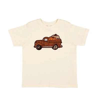 Sweet Wink Little and Big Boys Fall Truck Patch Short Sleeve T-Shirt