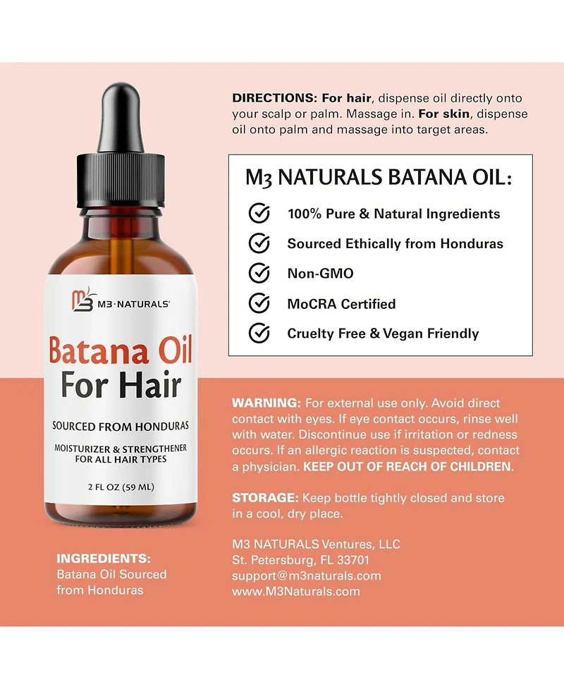 M3 Batana Oil for Hair Growth, 3-Pack
