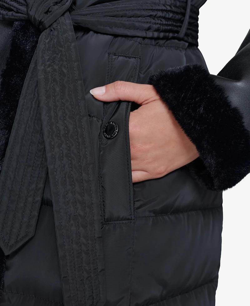 Karl Lagerfeld Paris Women's Belted Puffer Coat