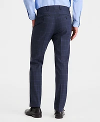 Kenneth Cole Reaction Men's Windowpane Slim-Fit Techni-Cole Suit Separate Pants