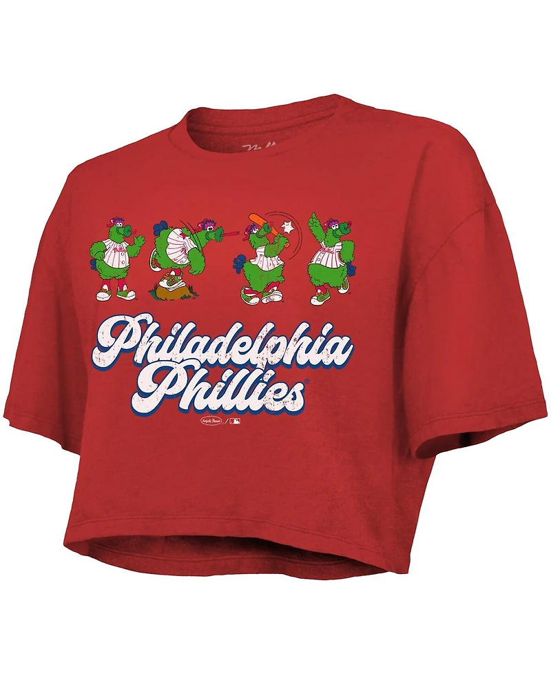 Majestic Women's Red Philadelphia Phillies Boxy Crop T-Shirt