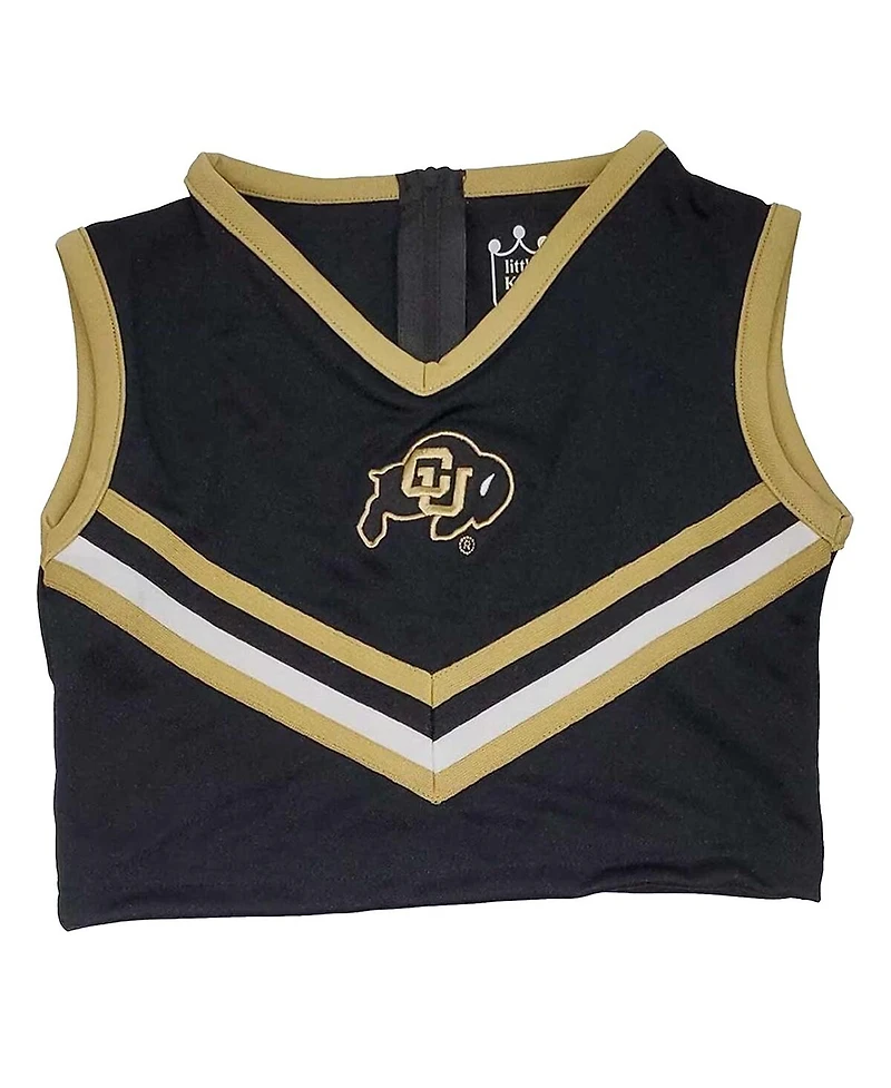 Little King Girls Toddler 2-Piece Black Colorado Buffaloes Cheer Top Skirt Set