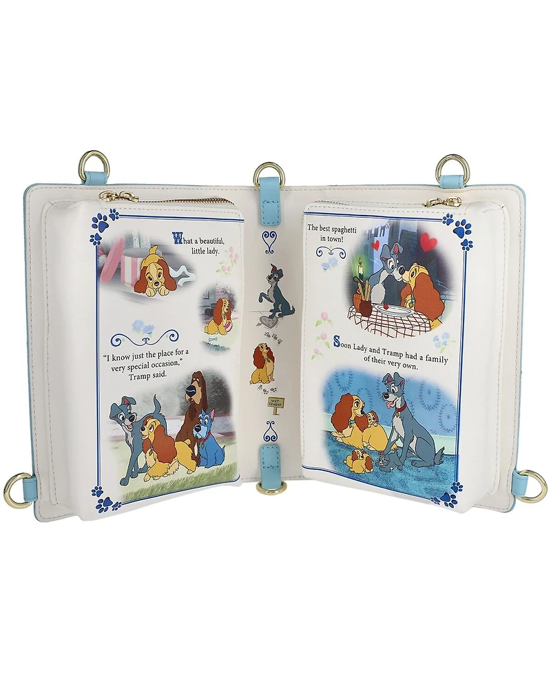 Loungefly Lady and the Tramp Book Convertible Crossbody Bag