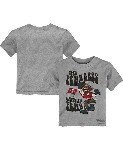 Mitchell Ness Toddler Heather Gray Tampa Bay Buccaneers Captain Fear Mascot T-Shirt
