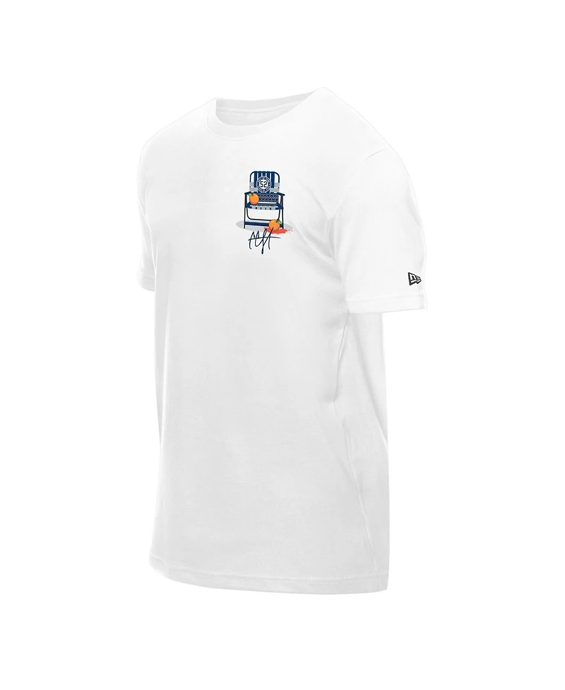 New Era Men's Cc Sabathia White York Yankees 2025 National Baseball Hall of Fame Grapefruit Chair T-Shirt