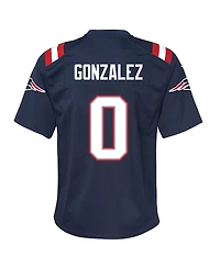 Nike Big Boys and Girls Christian Gonzalez Navy New England Patriots Game Jersey