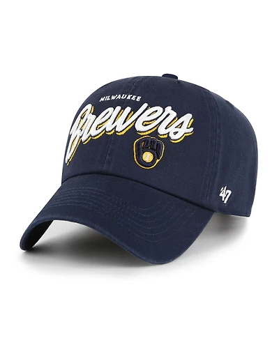 '47 Brand Women's Navy Milwaukee Brewers Ariana Clean Up Adjustable Hat