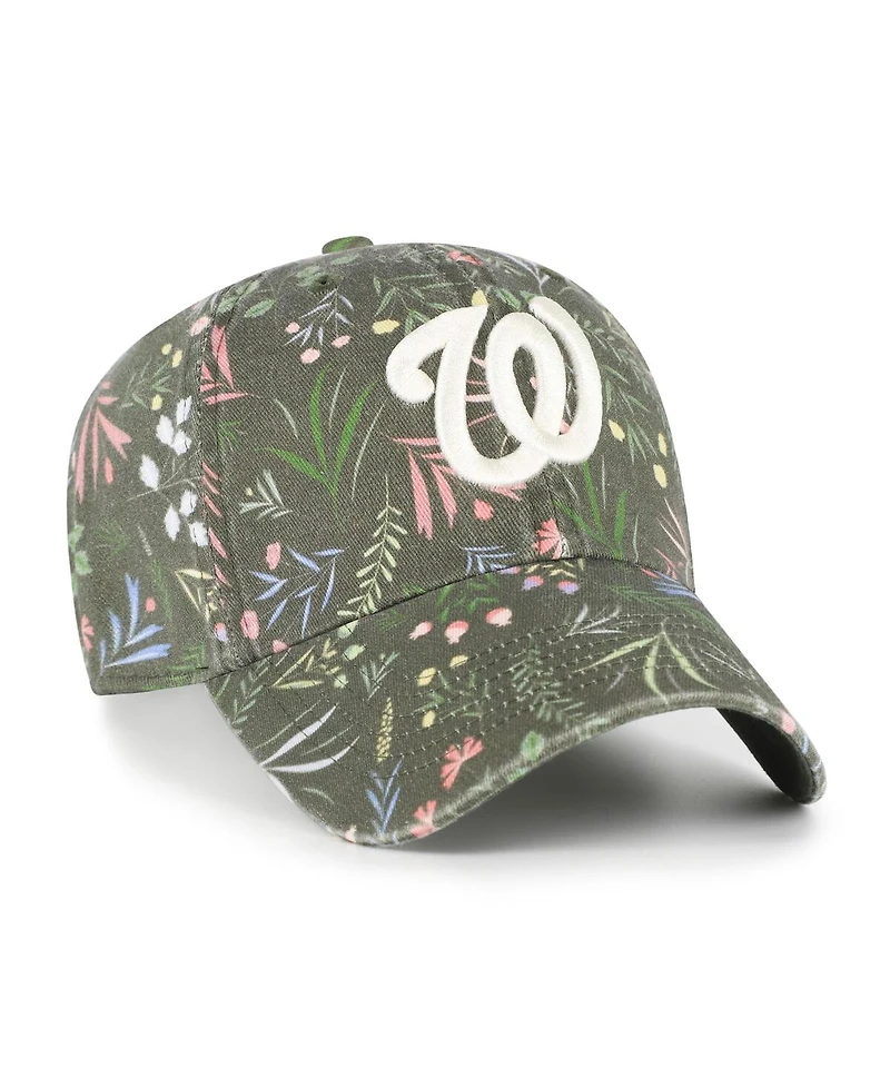 '47 Brand Women's Olive Washington Nationals Moss Verbena Clean Up Adjustable Hat