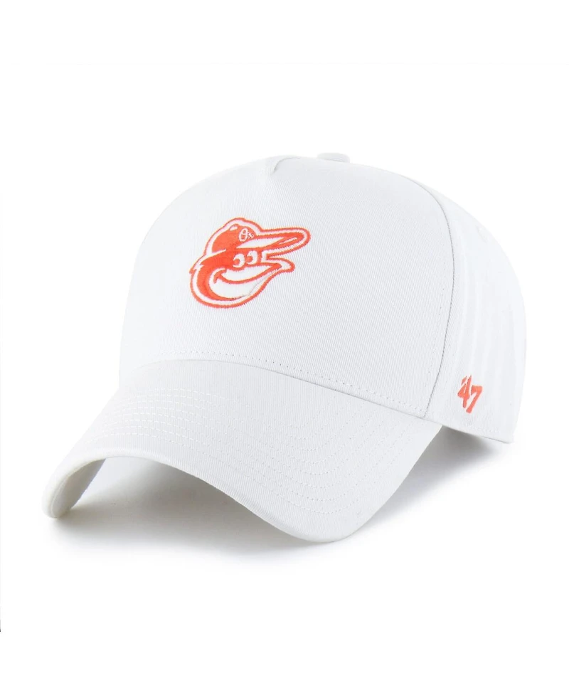 '47 Brand Men's White Baltimore Orioles Foundational Pinch Offside Adjustable Hat