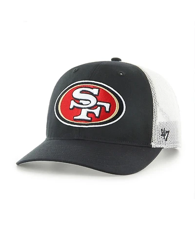 '47 Brand Big Boys and Girls Black/White San Francisco 49ers Trucker Adjustable Hat