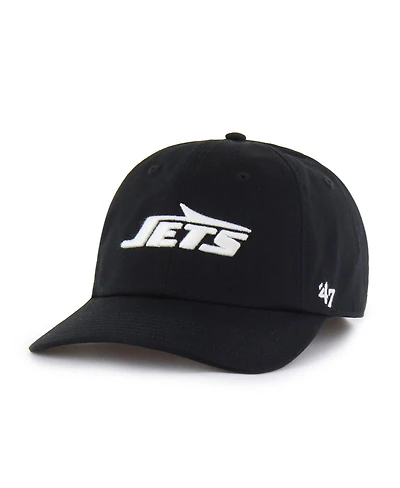 '47 Brand Men's Black New York Jets Foundational Franchise Fitted Hat