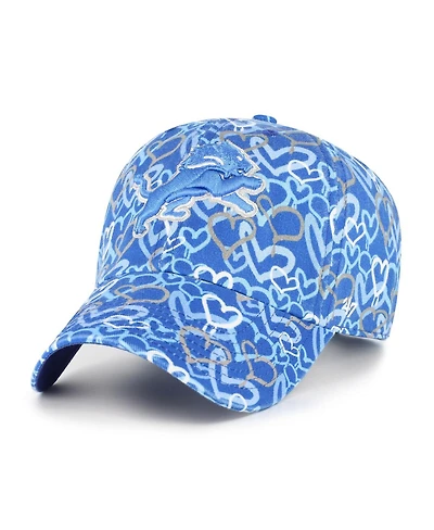 '47 Brand Big Girls Blue Detroit Lions Mural Clean Up Adjustable Hat