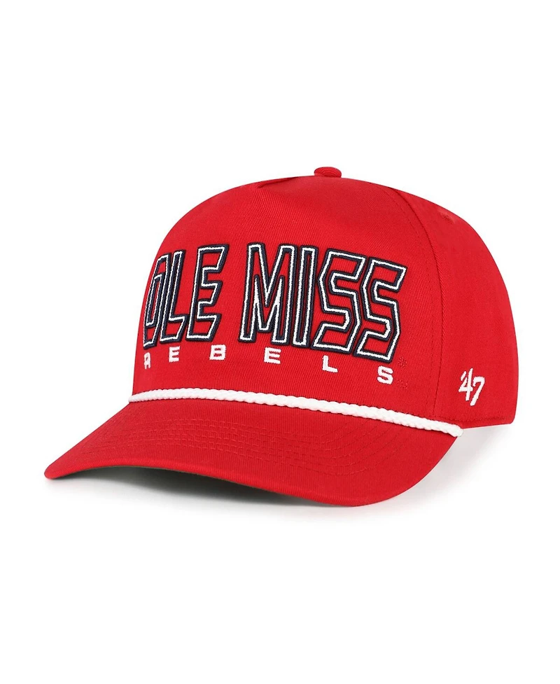 '47 Brand Big Boys and Girls Red Ole Miss Rebels Byline Hitch Adjustable Hat