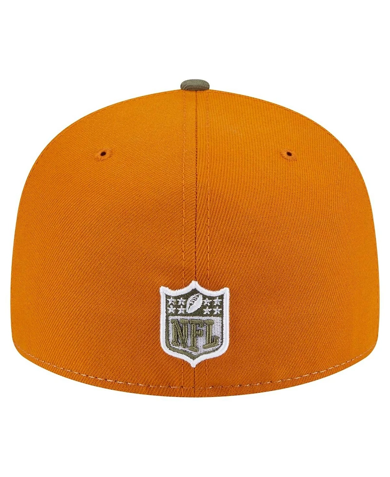 New Era Men's Olive/Brown Detroit Lions Two-Tone Color Pack Split Panel 59FIFTY Fitted Hat