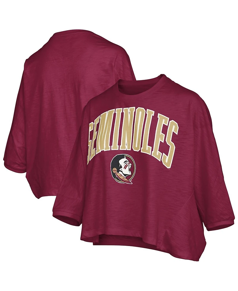 Pressbox Women's Garnet Florida State Seminoles Midi Arch Over Logo Oversized T-Shirt