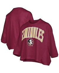 Pressbox Women's Garnet Florida State Seminoles Midi Arch Over Logo Oversized T-Shirt