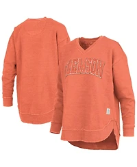 Pressbox Women's Orange Clemson Tigers Westin Poncho V-Neck Pullover Sweatshirt