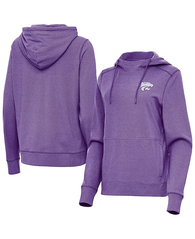Antigua Women's Heather Purple Kansas State Wildcats Justice Pullover Hoodie