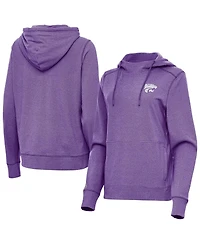 Antigua Women's Heather Purple Kansas State Wildcats Justice Pullover Hoodie