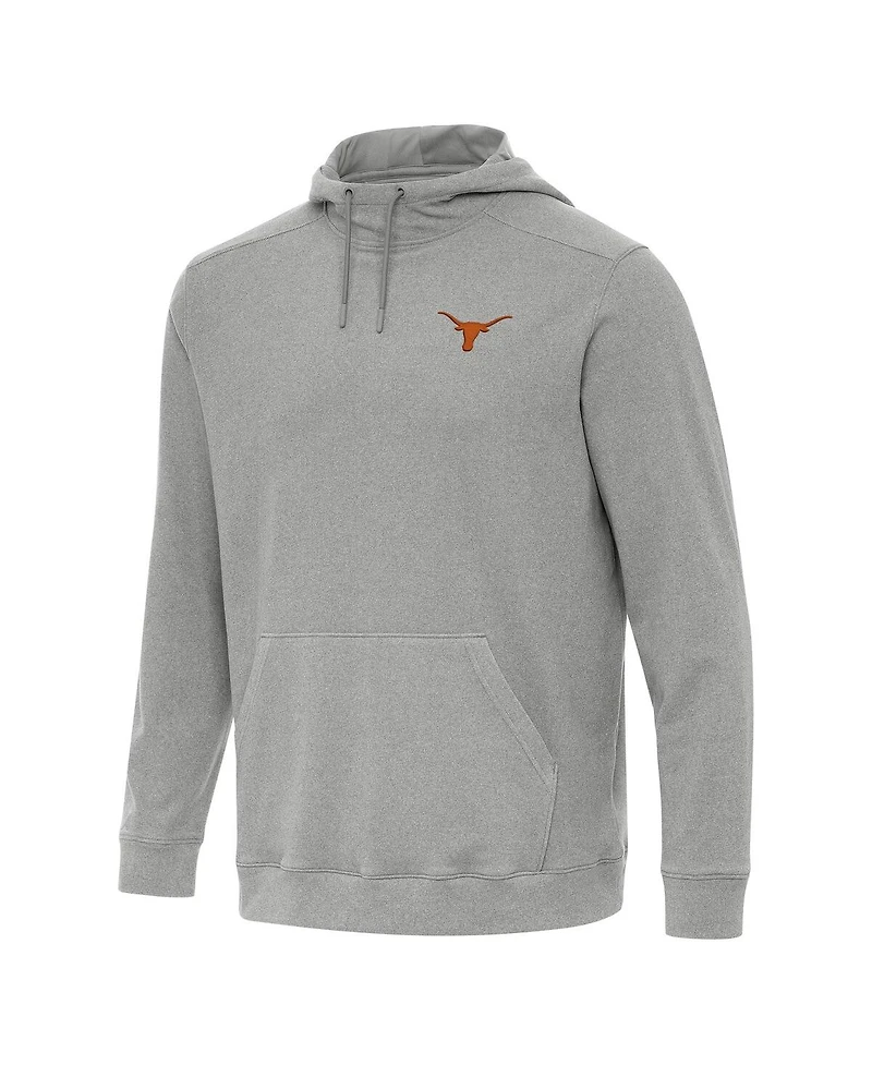Antigua Men's Heather Gray Texas Longhorns Cloud Pullover Hoodie