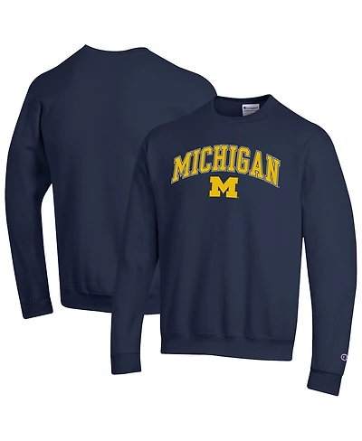 Champion Men's Navy Michigan Wolverines Arch Over Logo Pullover Sweatshirt