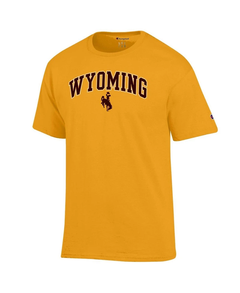 Champion Men's Gold Wyoming Cowboys Arched Logo T-Shirt
