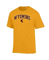 Champion Men's Gold Wyoming Cowboys Arched Logo T-Shirt